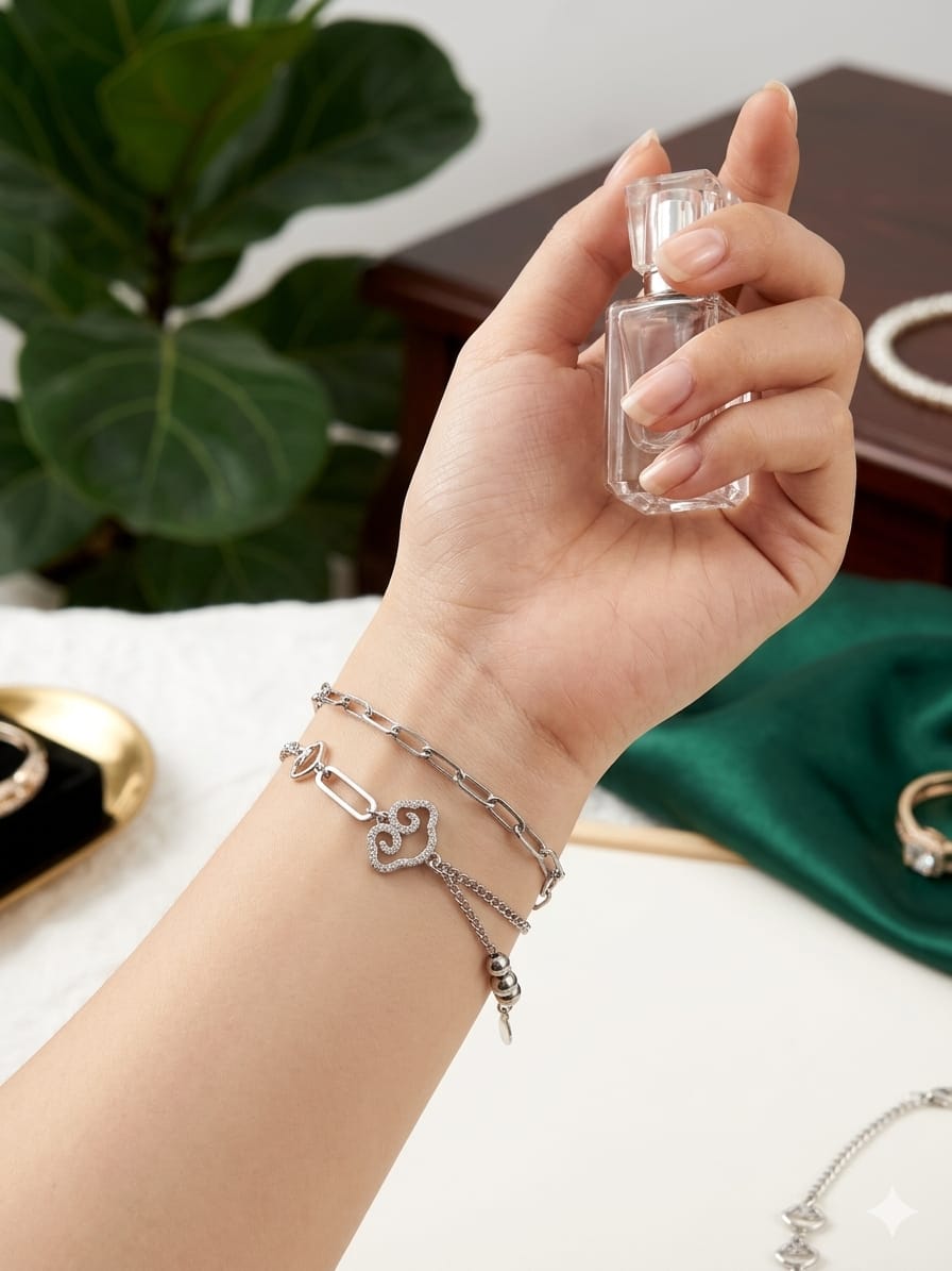 Asymmetrical Heart Charm Bracelet