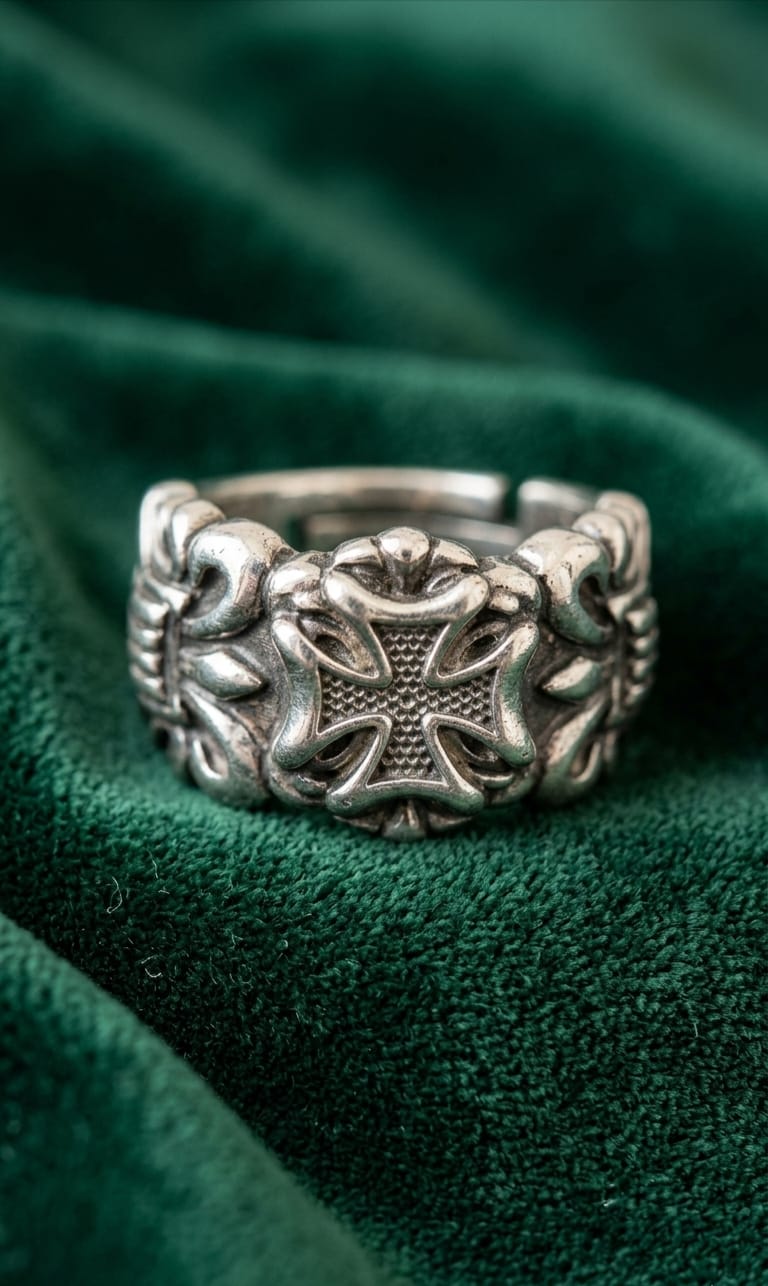 Vintage Floral Engraved Band Ring