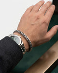 Classic Woven Link Silver Chain Bracelet
