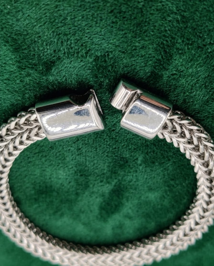 Double Woven Silver Chain Bracelet