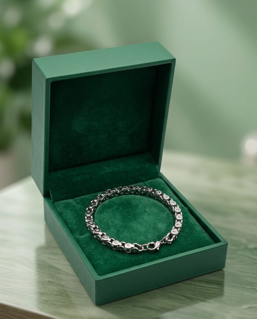 Industrial Link Silver Chain Bracelet