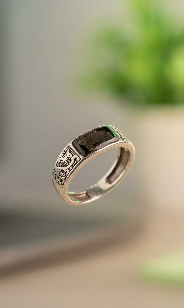 Vintage Engraved Silver Band