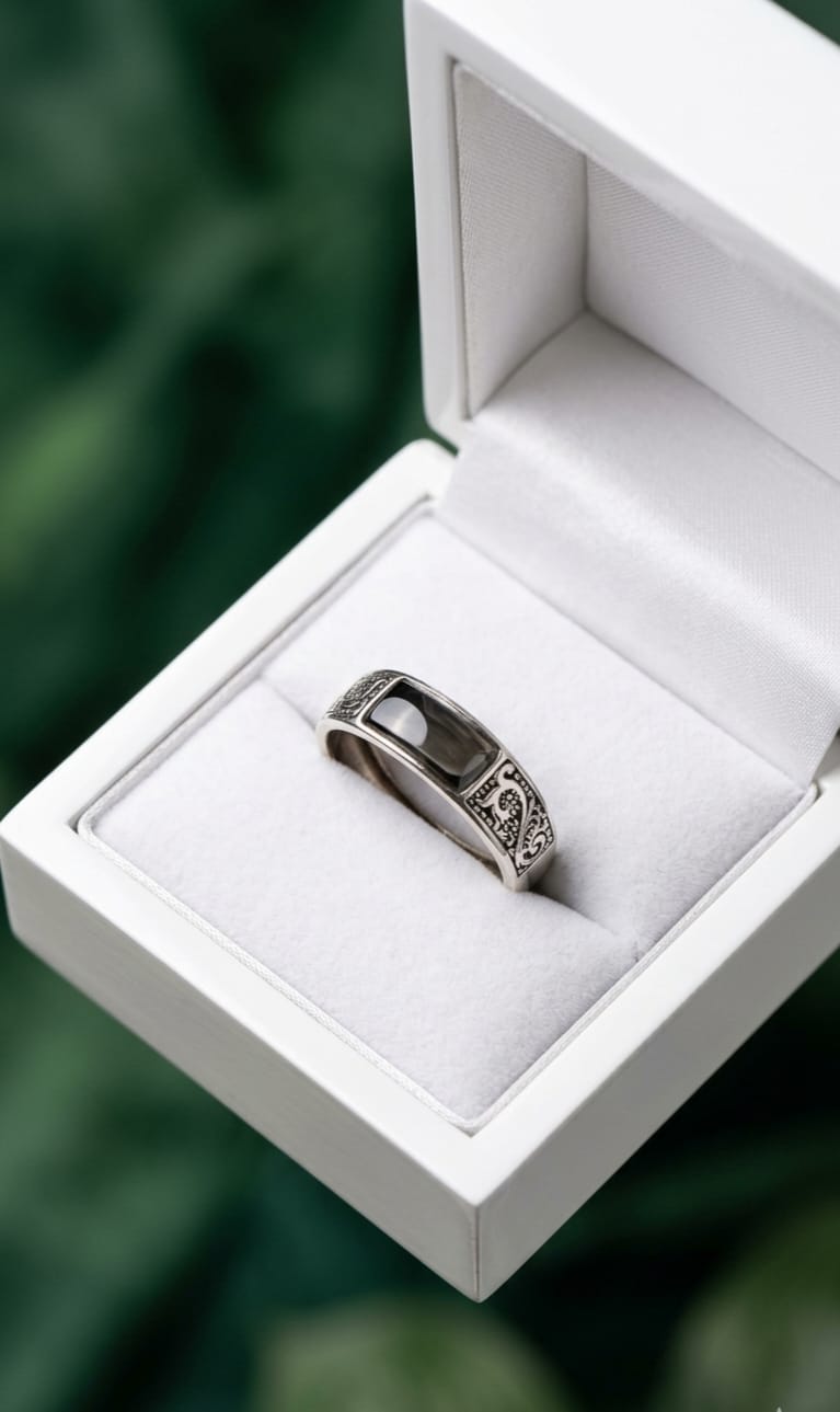 Vintage Engraved Silver Band