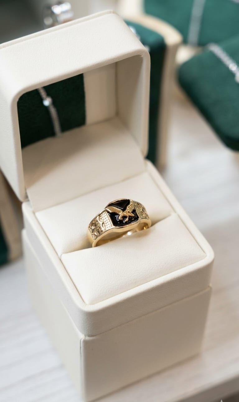 Gold Eagle Signet Ring