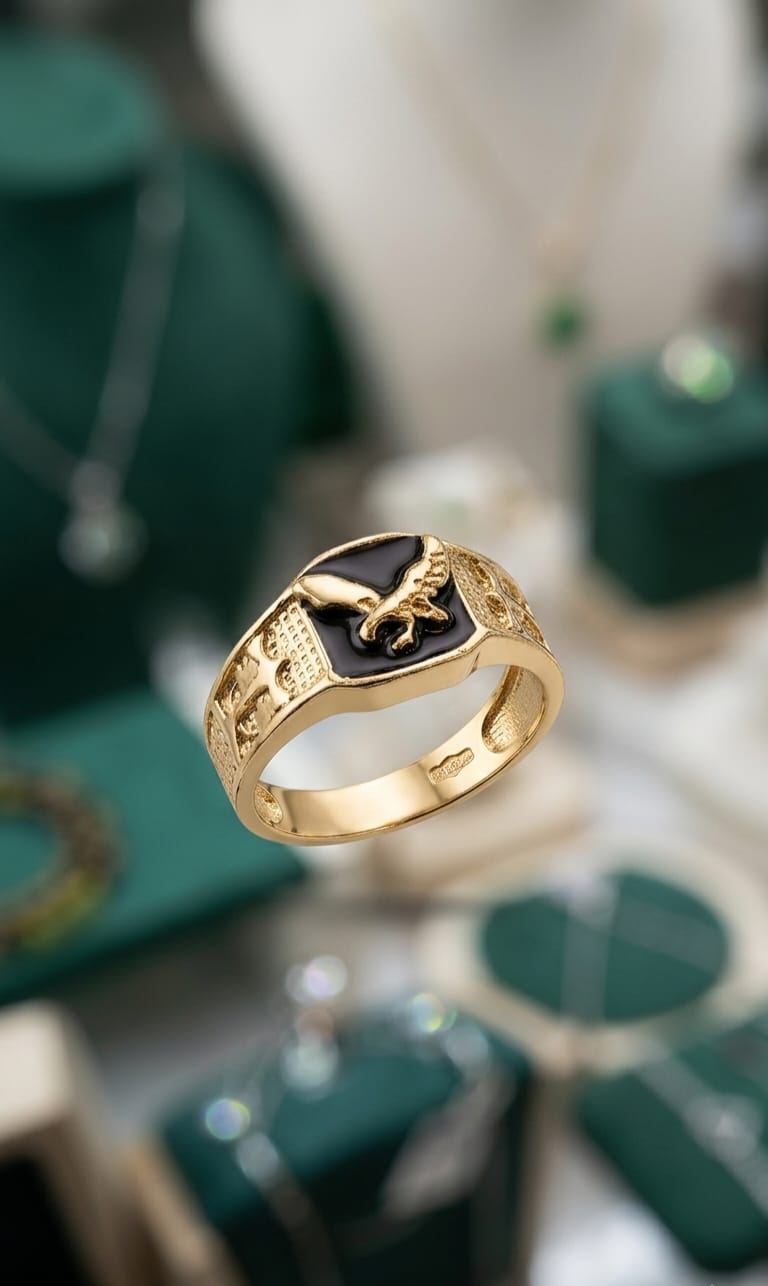 Gold Eagle Signet Ring