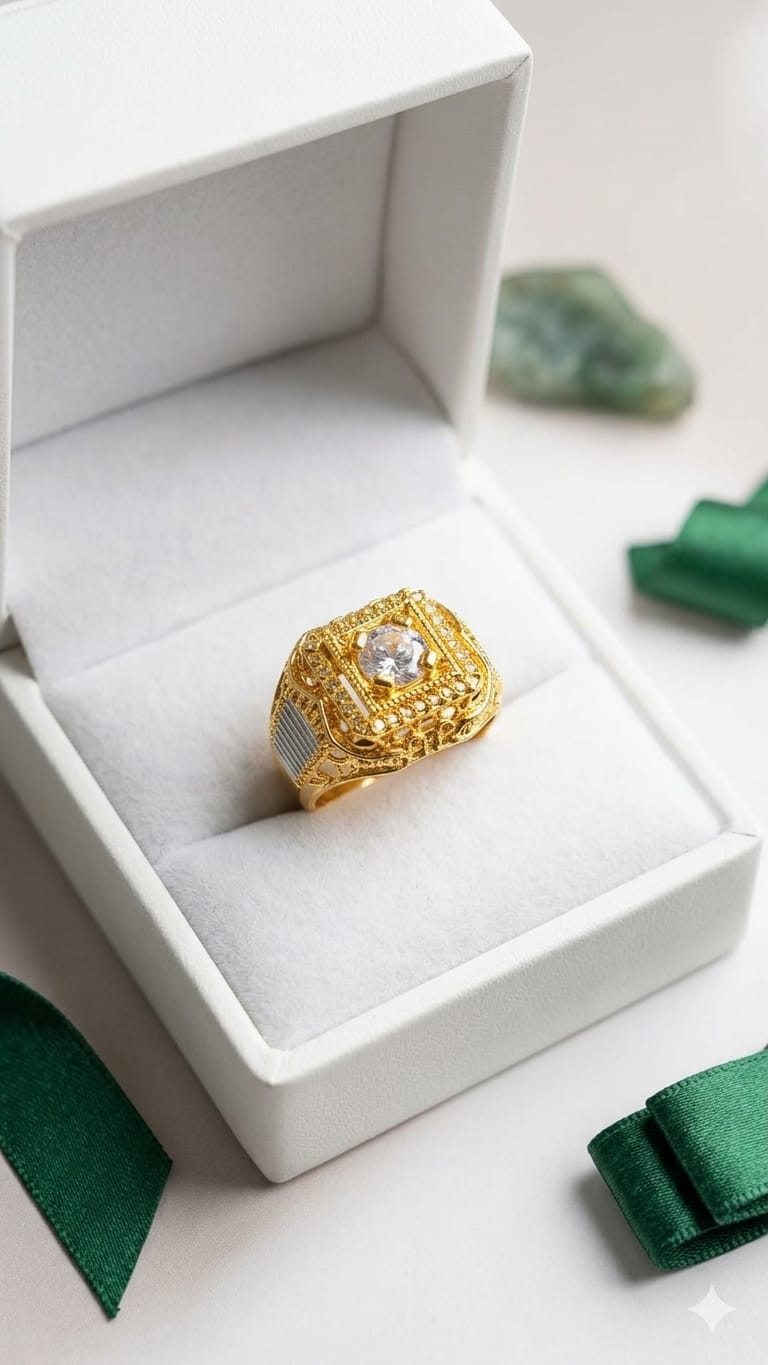 Square Halo Ring with Brilliant Center Stone